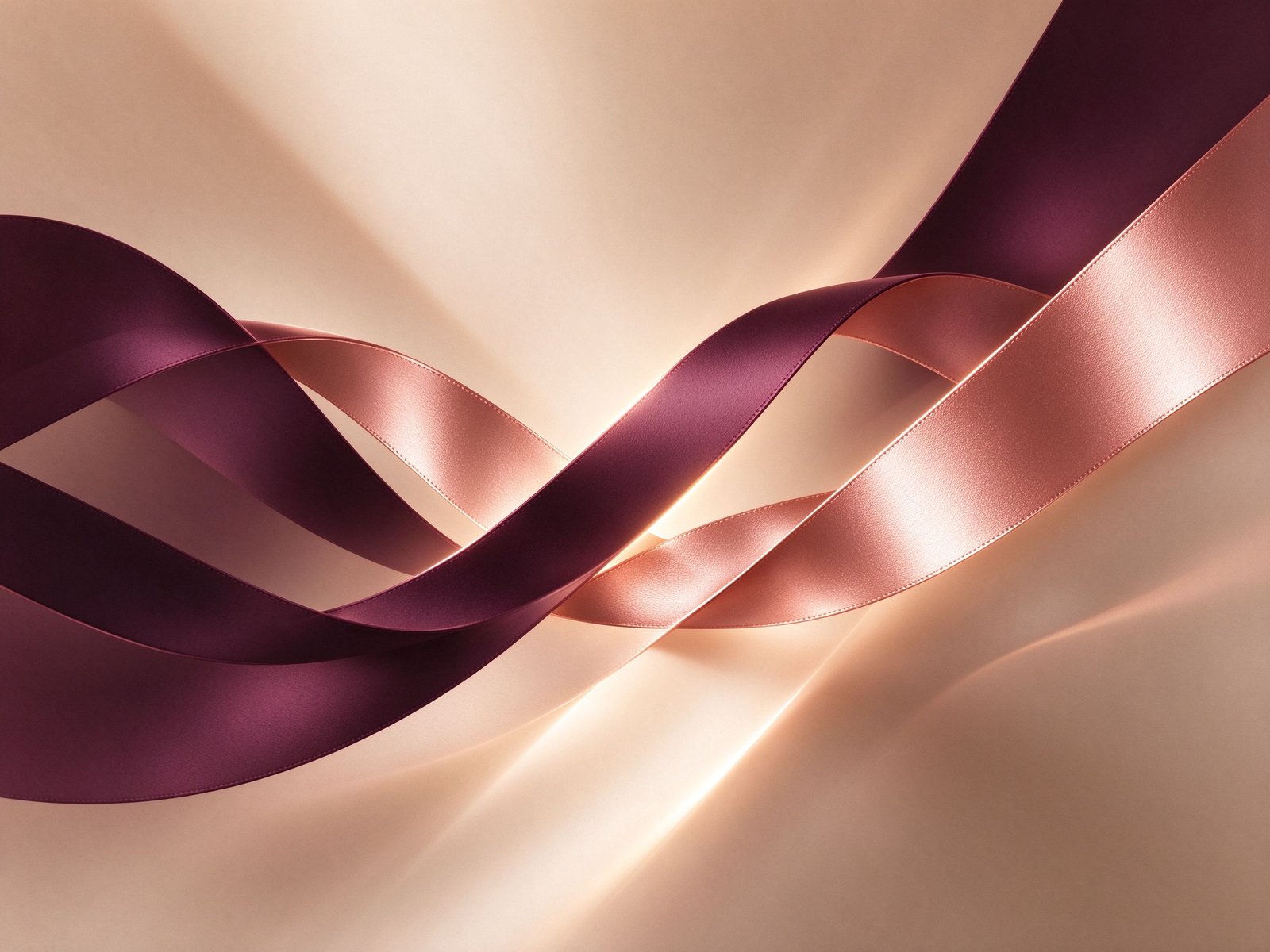Abstract intertwined ribbons representing connection